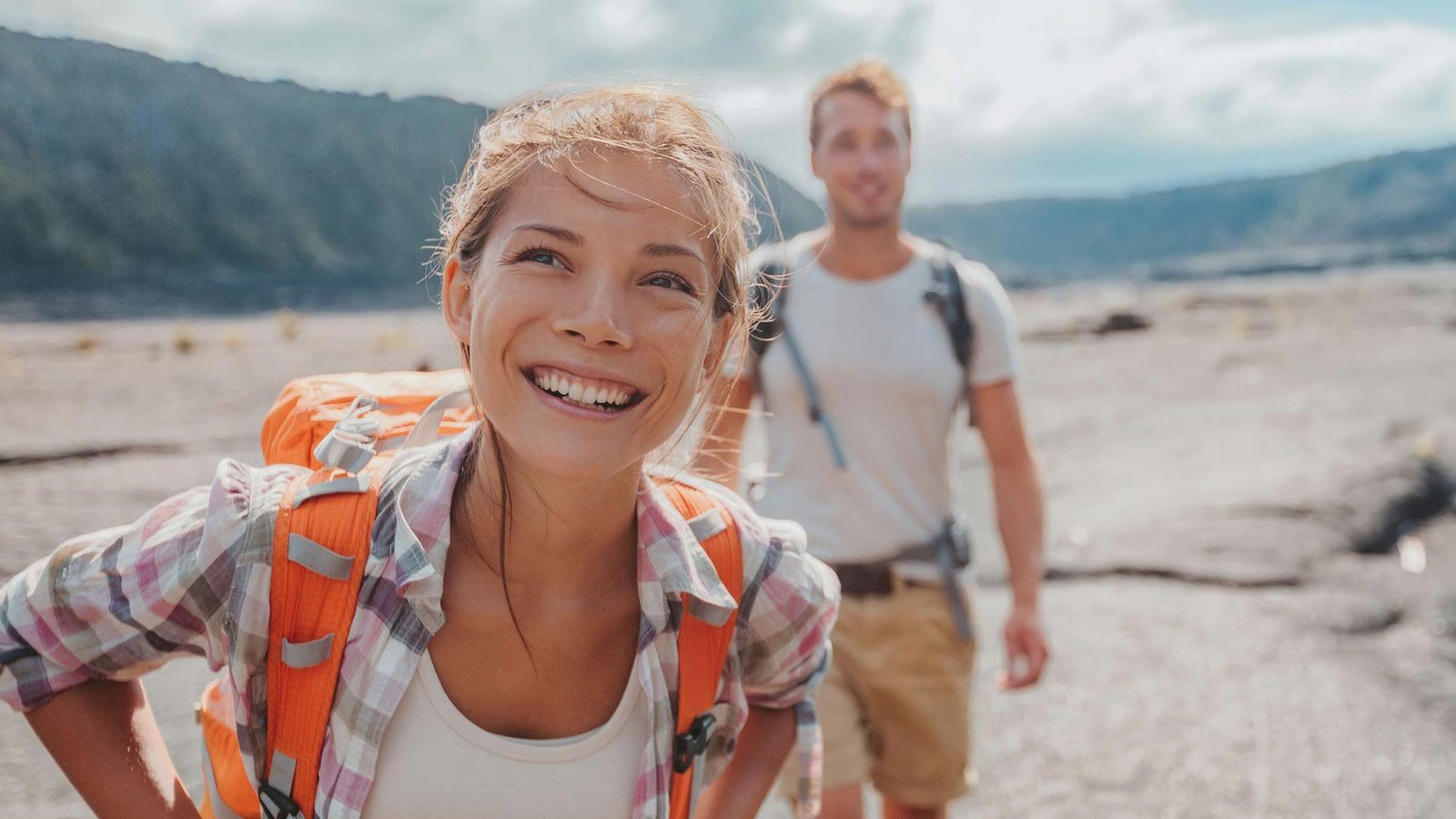 Smiling Backpacker Coastal Hiking Experience Guided Tour